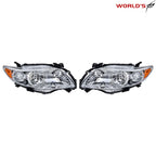 Set of 2 Halogen Chrome Amber Headlights for Toyota Corolla (2009–2010)