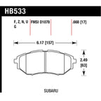 Set of 2 Brake Pads for Subaru WRX Legacy Outback