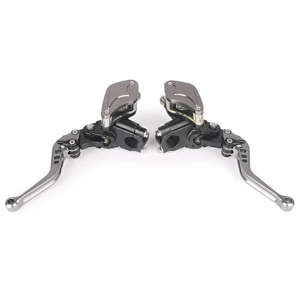 Black Clutch Brake Levers & Master Cylinder Reservoir for Motorcycle 22mm