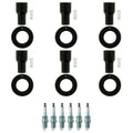 Set of 6 NGK Laser Platinum Spark Plugs & Coil Boots for Camry Highlander RX300 (1997–2006)