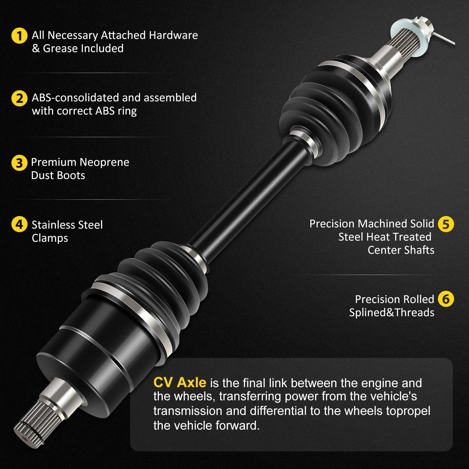 Rear Left Driver CV Axle for Can-Am Outlander 400 500 650 800 1000