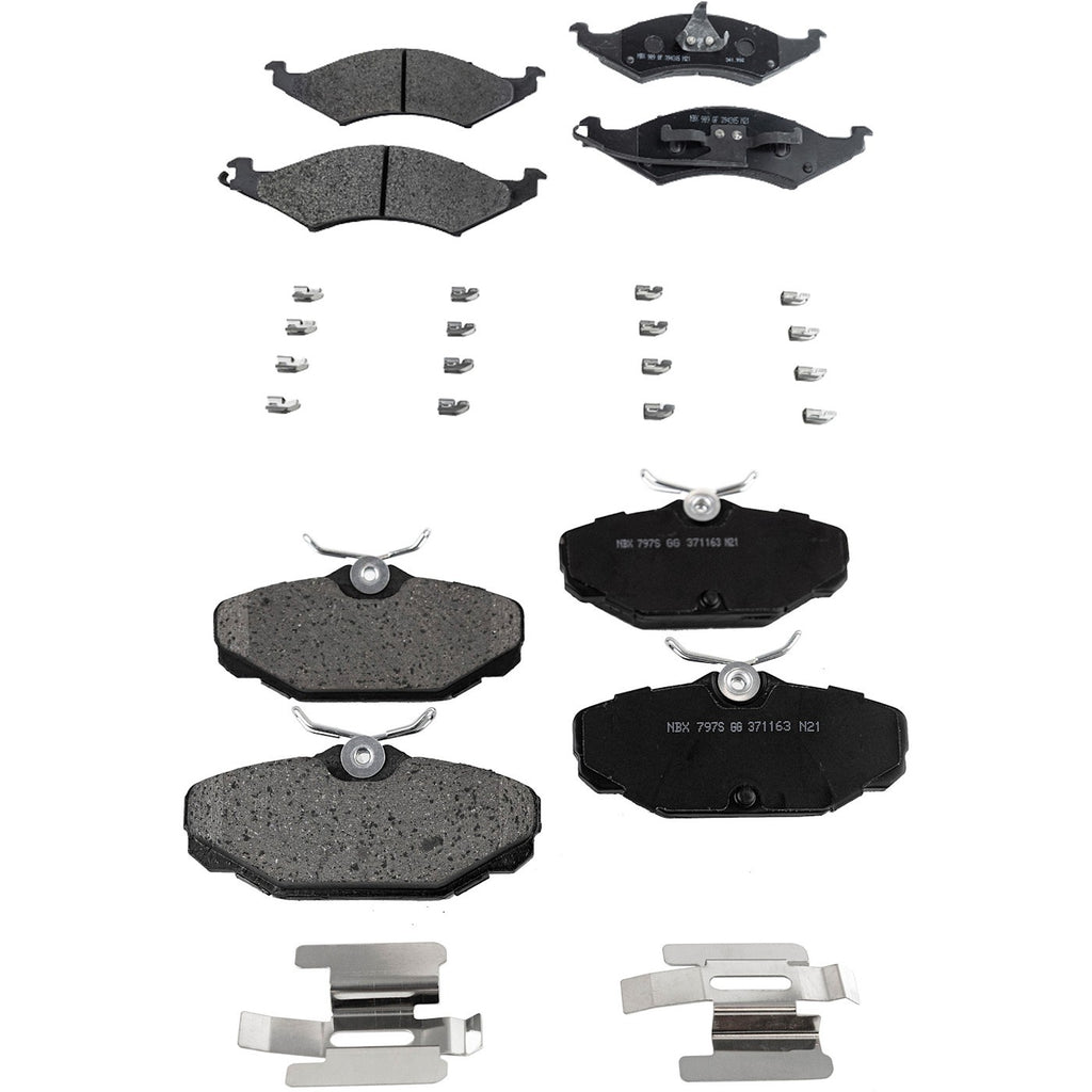 Set of 4 Semi-Metallic Brake Pads for Ford Taurus (1993)