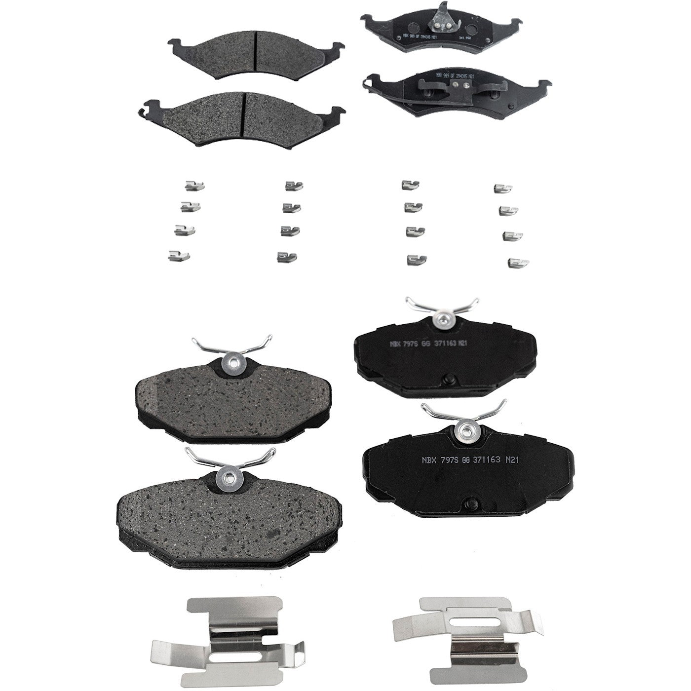 Set of 4 Semi-Metallic Brake Pads for Ford Taurus (1993)