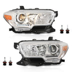 LED DRL Chrome Halogen Headlights for Toyota Tacoma (2016–2022)