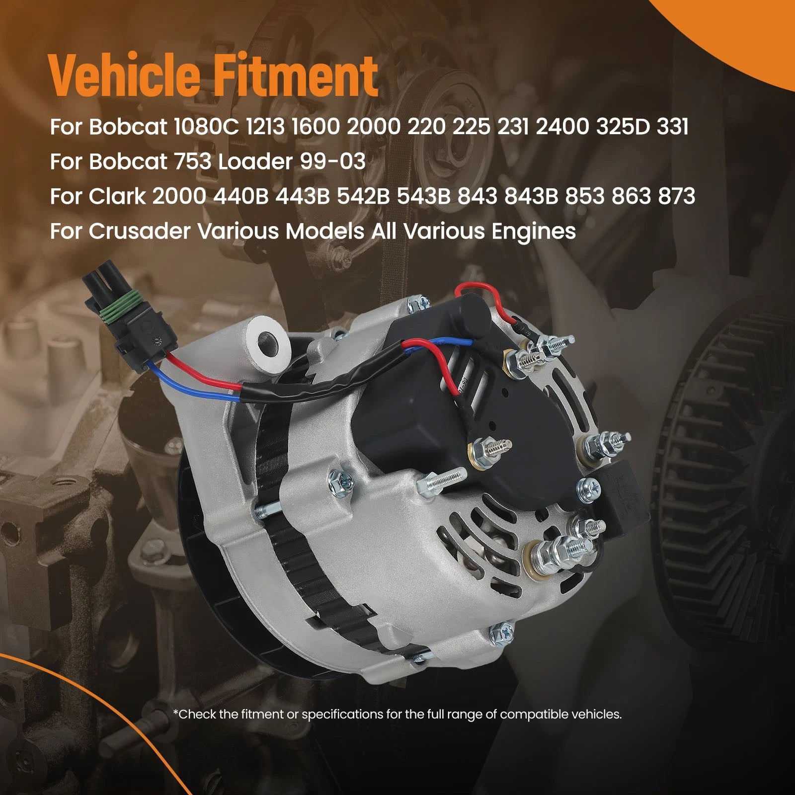 12V Alternator for Bobcat 453F 553 553F (1995–2001) Kubota Engine IR/EF 6632211