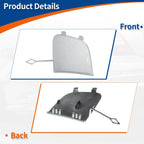 Front Car Bumper Tow Hook Cover for Mercedes-Benz GLA (2015-2020) Silver Tone