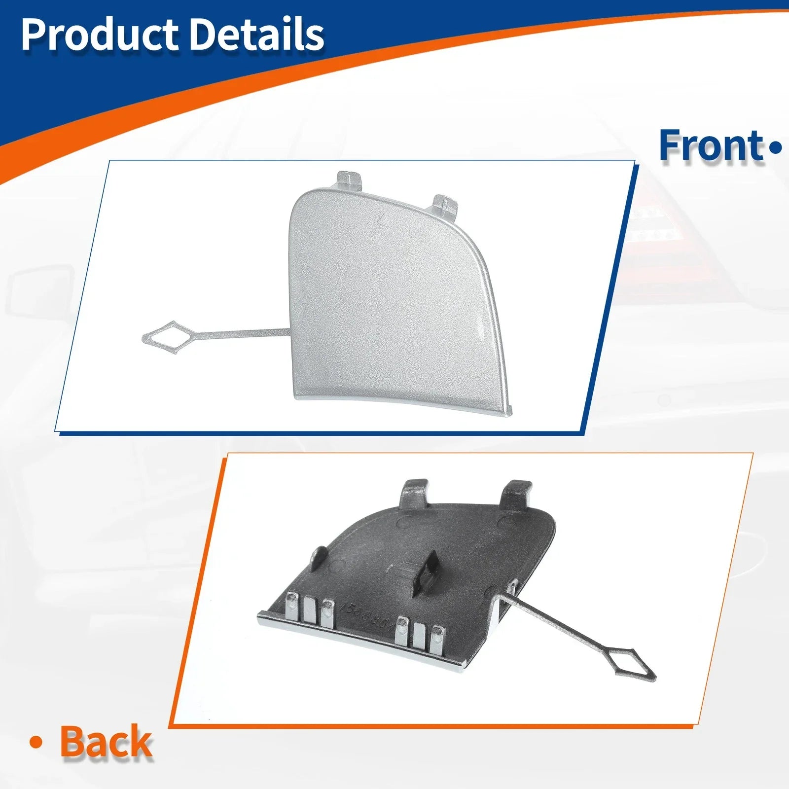 Front Car Bumper Tow Hook Cover for Mercedes-Benz GLA (2015-2020) Silver Tone