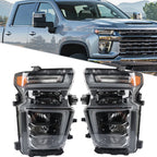 Set of 2 LED Headlights for Chevy Silverado 2500HD 3500HD (2020–2023)