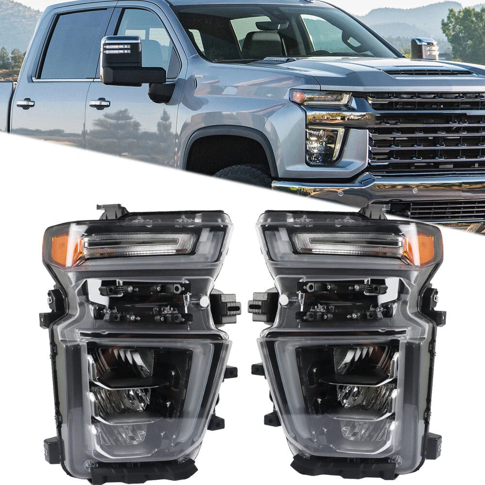 Set of 2 LED Headlights for Chevy Silverado 2500HD 3500HD (2020–2023)