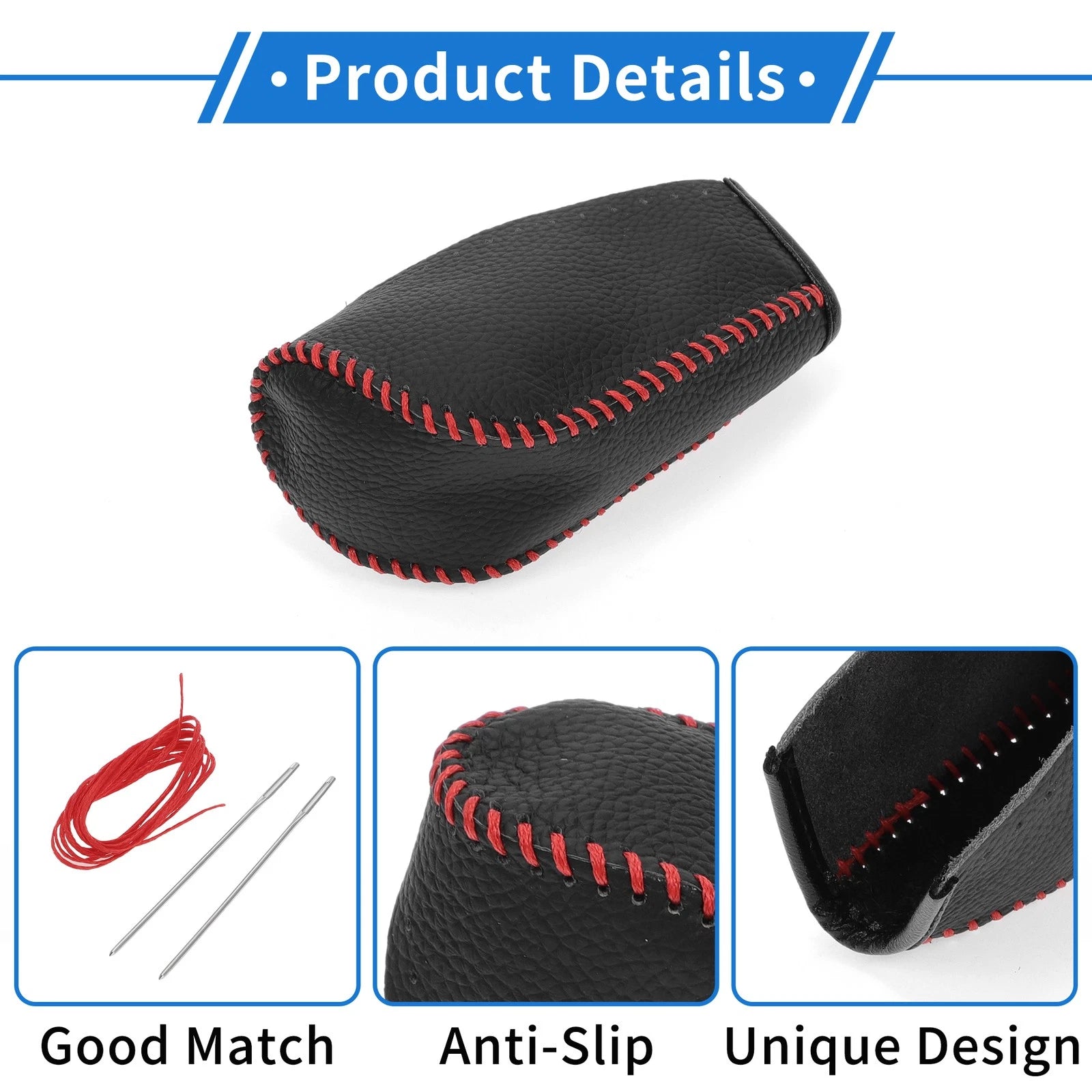 Gear Shift Knob Cover for Hyundai Tucson (2010–2013) Pebbled Black Red