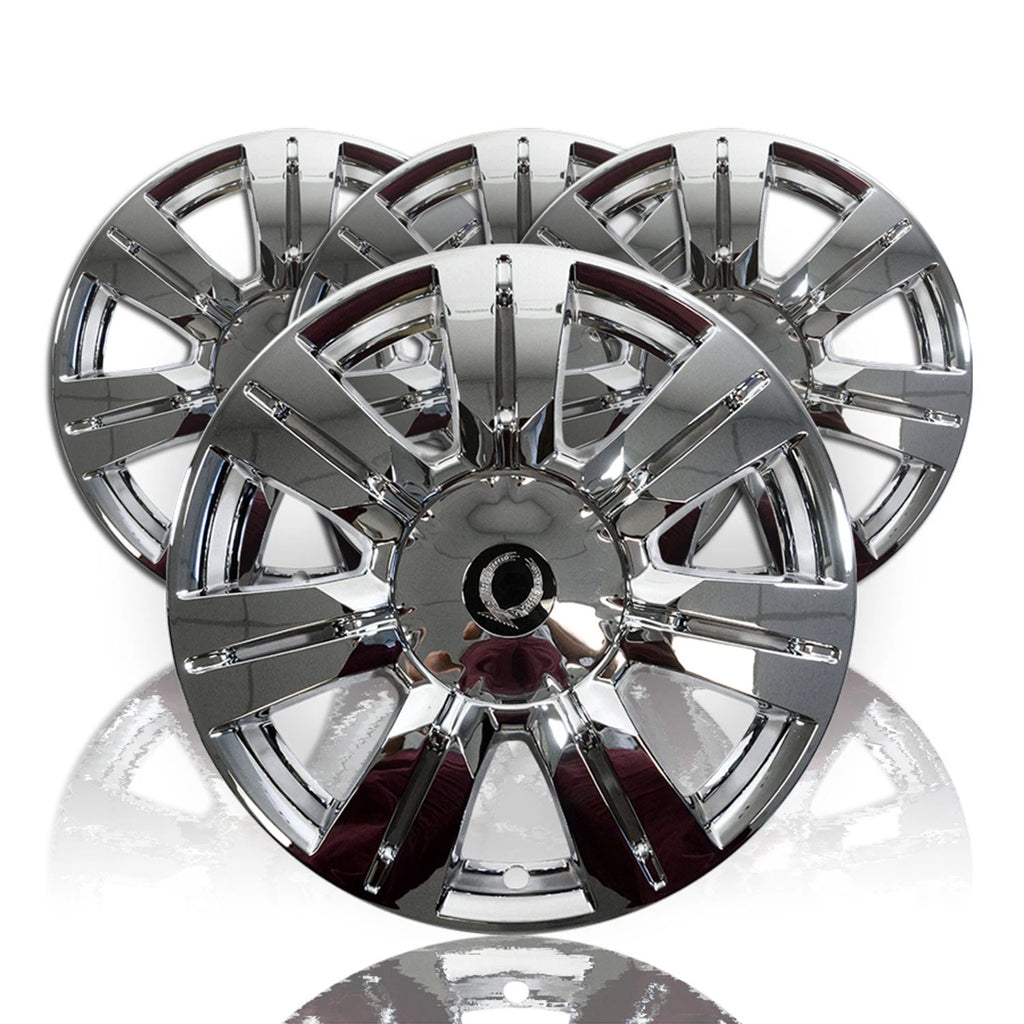 4 CHROME 18" Full Wheel Skins Hub Caps & Center Rim Covers for 2010-16 Cadillac