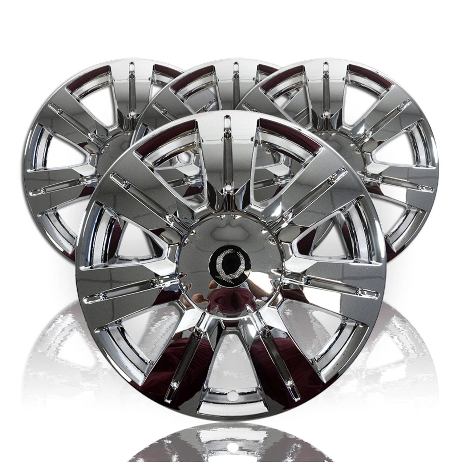 4 CHROME 18" Full Wheel Skins Hub Caps & Center Rim Covers for 2010-16 Cadillac