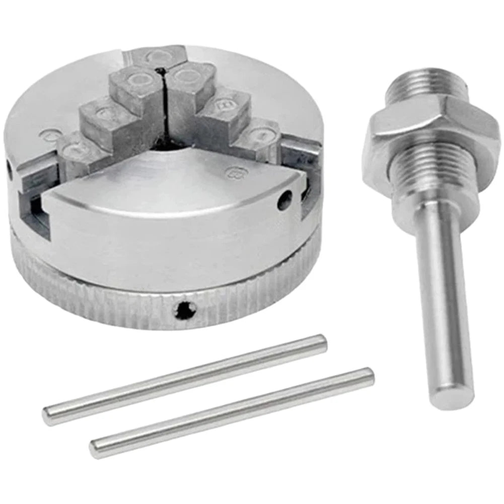 4 Jaw Chuck Zinc Alloy with M12x1 Drill Rod for Mini Lathe Machines (N/A)