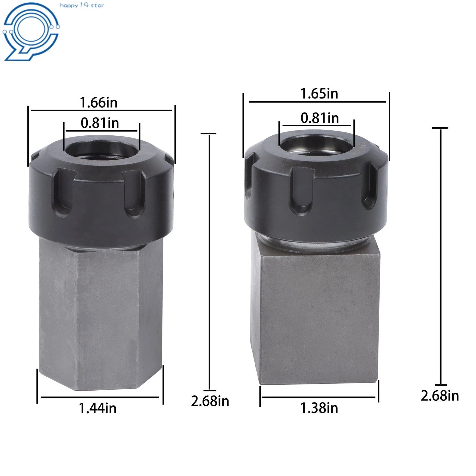 Complete Collet Block Set for ER-25 (Hex & Square Shapes)