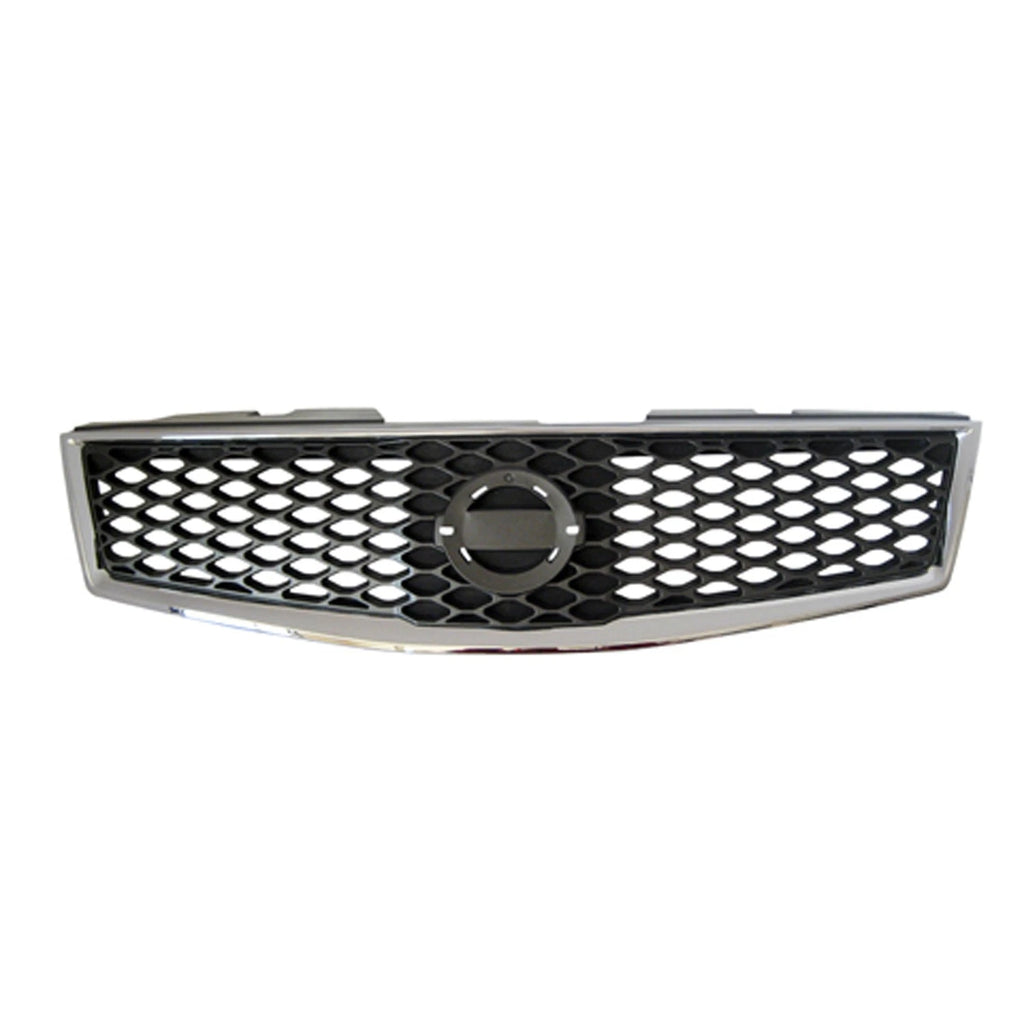 Replacement Black Chrome Plastic Grille w/Emblem Hole (See compatibility Chart)