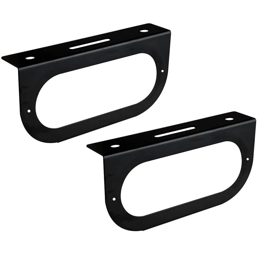 2X Black Mounting Bracket for Optronics 6" Oval Light (Trailer RV)