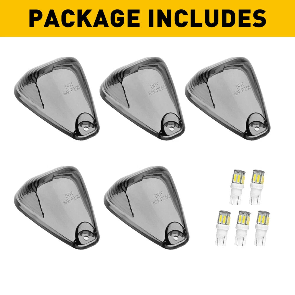 Smoked Cab Roof Running Marker Light Covers for Ford F250 F350