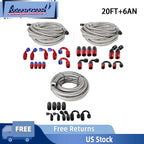 20FT 6AN Nylon Braided Fuel Line Hose with Aluminum Fittings Kit