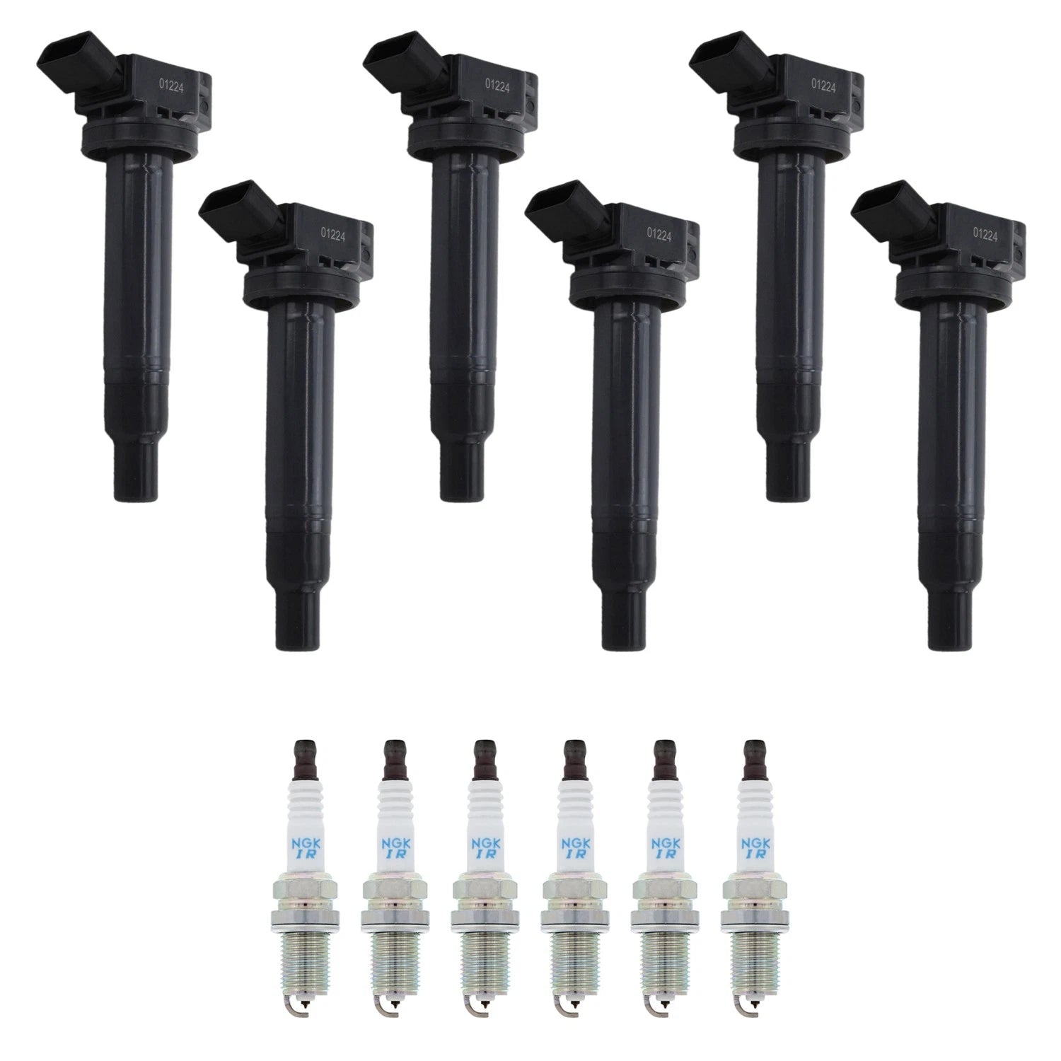Set of 6 Ignition Coils & NGK Iridium Spark Plugs for Camry Highlander Sienna