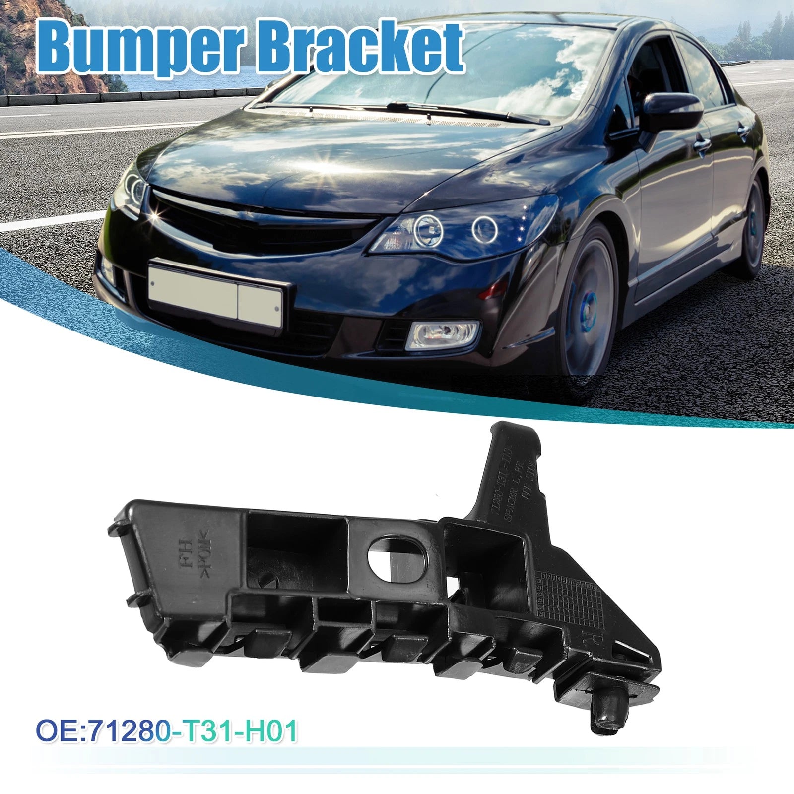 Right Side Front Bumper Bracket NO.71280-T31-H01 for Honda Civic (2022–2023)