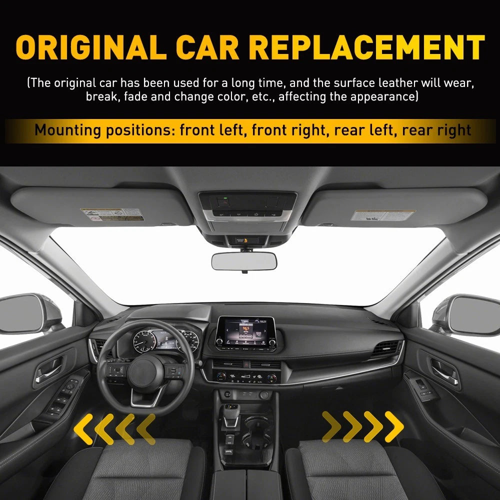 Microfiber Leather Armrest Door Panel Cover for Nissan Rogue (2014–2020)