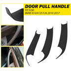 3X Inner Handle Door Panel Pull Trim Cover Black for BMW X3 X4 (2010–2017)