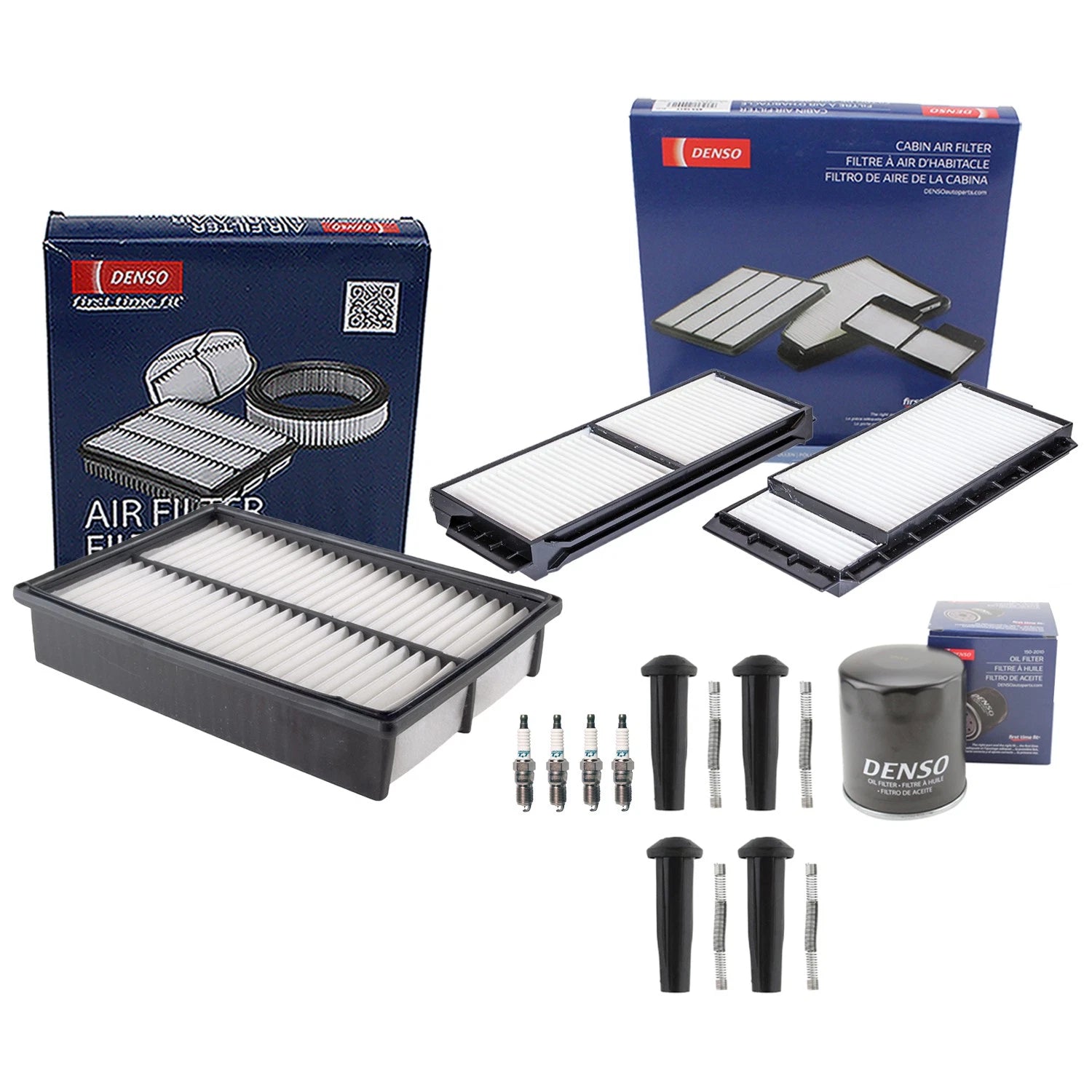 Tune Up Kit 4 Spark Plugs & Boots for Mazda 3 GS GX i 2.0L L4 (2004–2005)