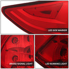 Chrome Red LED Taillight Assembly for Honda Odyssey (2018–2023)