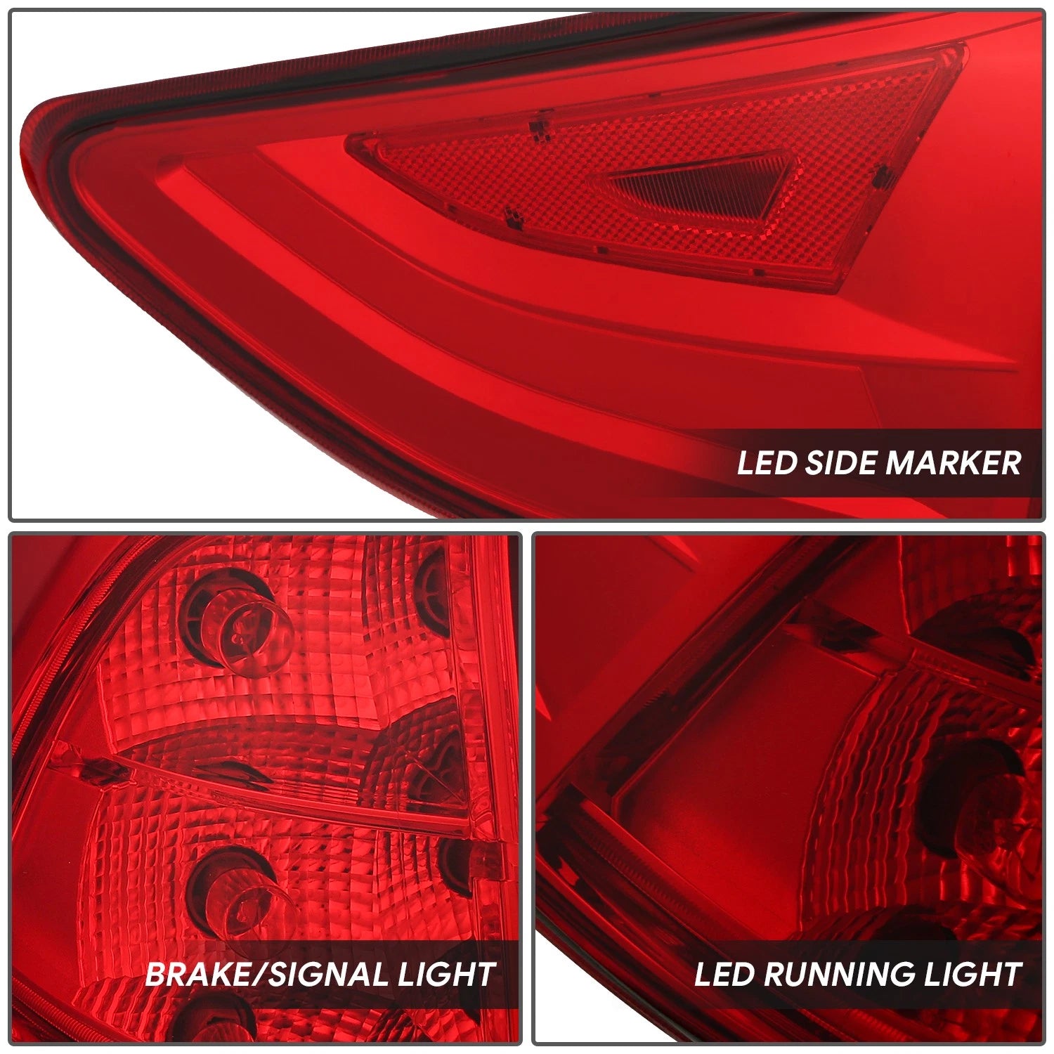Chrome Red LED Taillight Assembly for Honda Odyssey (2018–2023)
