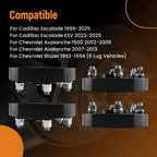 Set of 2 Wheel Spacers for Chevrolet Tahoe GMC Yukon (1995–2025) 6x5.5" 1.25"