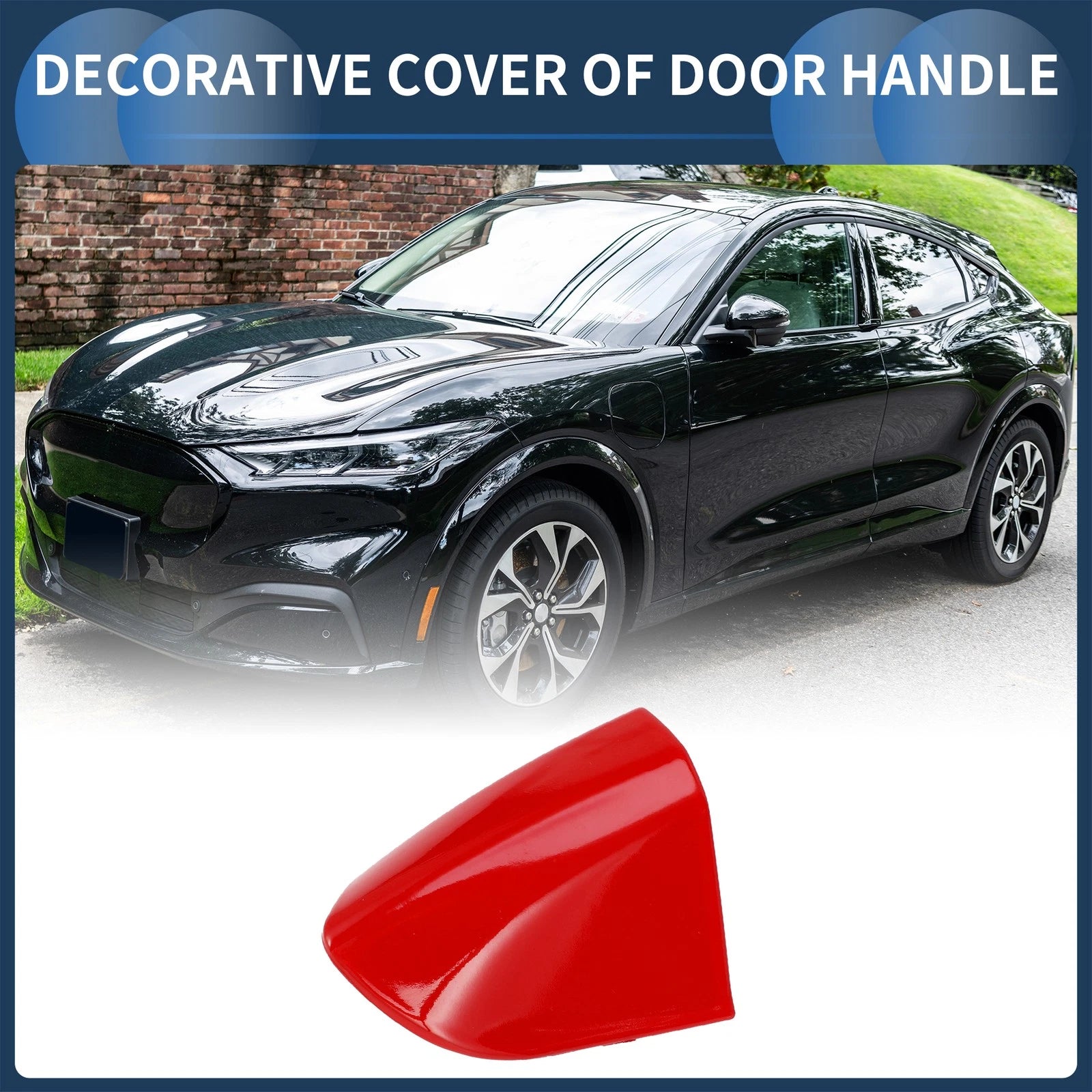 Front Left Door Handle Cover for Ford Mustang (2015–2020) ABS Red