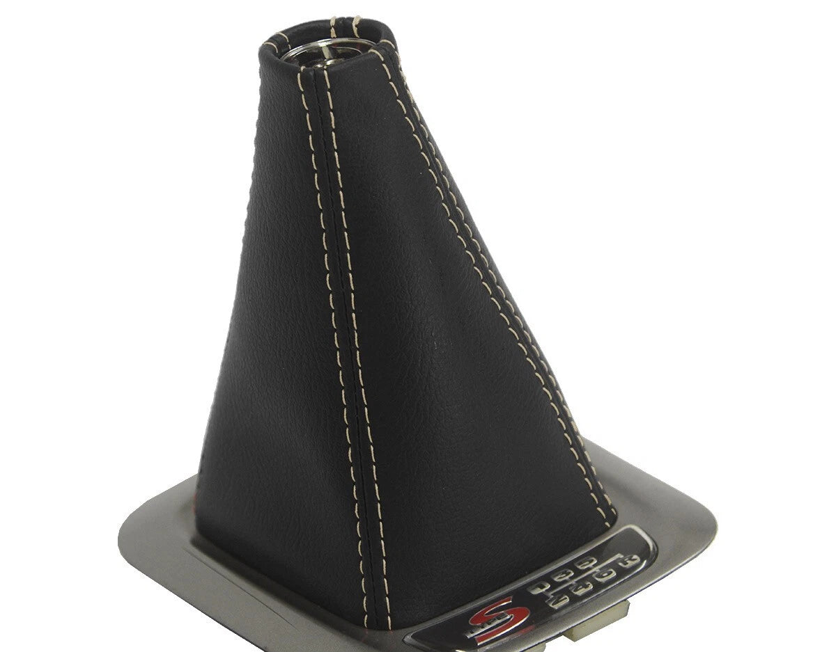 Leather Manual Shift Boot Cover for Acura CL (2001–2003) Beige Stitch