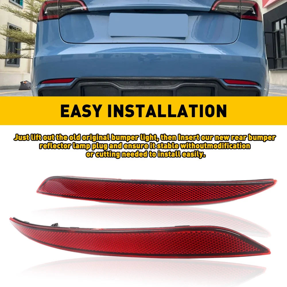 Pair of Rear Bumper Reflector Lights for Tesla Model 3 (2017-2023)