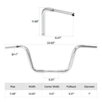 12" Rise Ape Hanger Handlebar for Harley FLST FXST Sportster XL 883 (1986–2023)