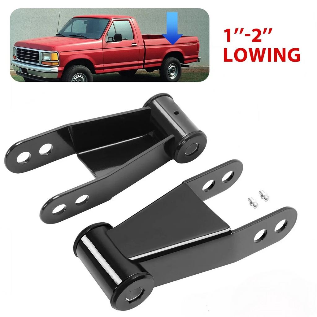 Adjustable 1"-2" Rear Drop Lowering Shackles for Ford F150 F100 (1973–1996)