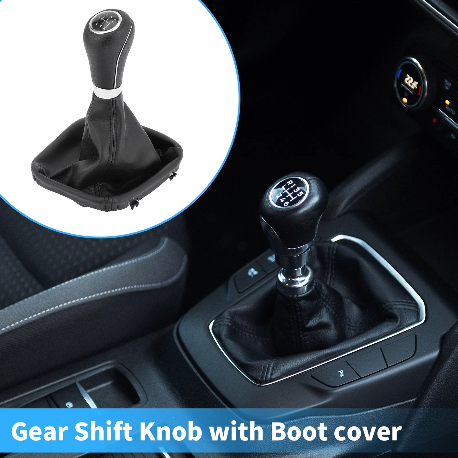 6 Speed Shift Knob with Boot Cover for Mercedes Benz W203 S203 (2004–2007)
