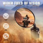 Round Side Mirror Bar-end for Naked Bike Cruiser (Universal)