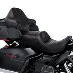 Black 2-Up Driver Passenger Seat Backrest for Harley Touring (2014-2023)