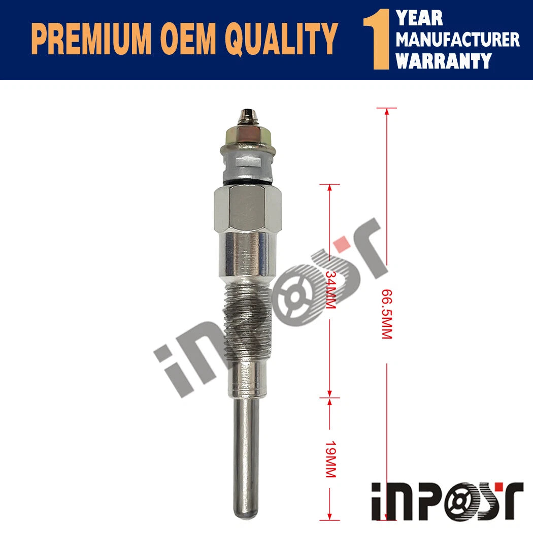 3X Glow Plug for Kubota D722 D902 D905 D1005 D1105 (16851-65510, 16851-65512)