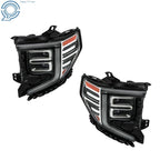 Set of 2 Full LED Headlights for GMC Sierra 1500 SLT (2022–2024) Chrome Trim