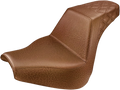 SADDLEMEN Step-Up Seat for Harley FXBR/S (2018–2020) - Brown, Lattice Stitch
