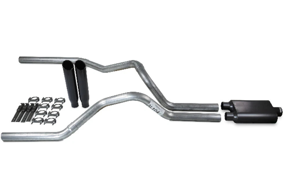 Dual Exhaust Kit for Chevy GMC 1500 Truck (2019–2025) 2.5" 2 Chamber Muffler