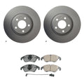 Set of 4 Hella Front Rotors & Akebono EURO Ceramic Brake Pads for Audi A4 A5 Q5 (2009–2019)