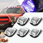 5Pcs Cab Roof Running Light with Harness Chrome Blue LED for Ford Superduty (1999–2016)