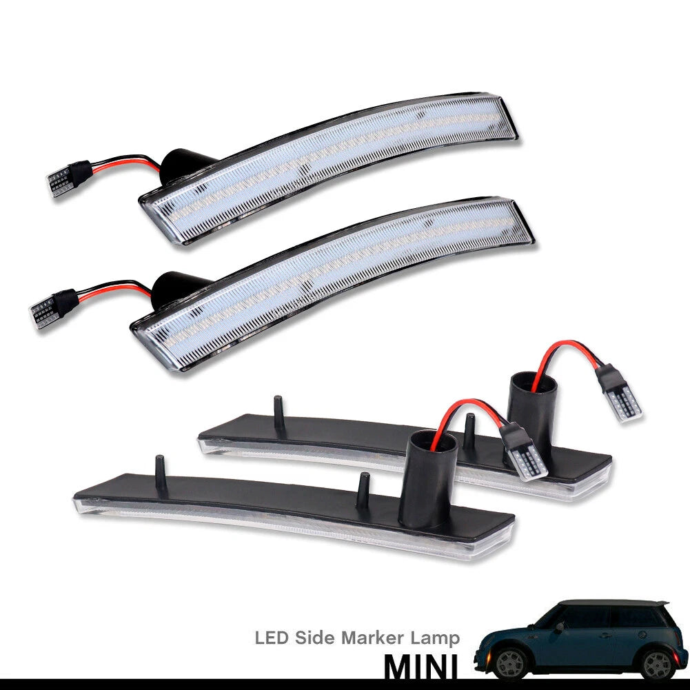 Set of 4 Clear Lens LED Side Marker Lights for Mini Cooper (2002–2008)