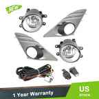 Pair Fog Light Lamps Frame Kit for Toyota Camry L (2012–2014) w/ Switch Wiring