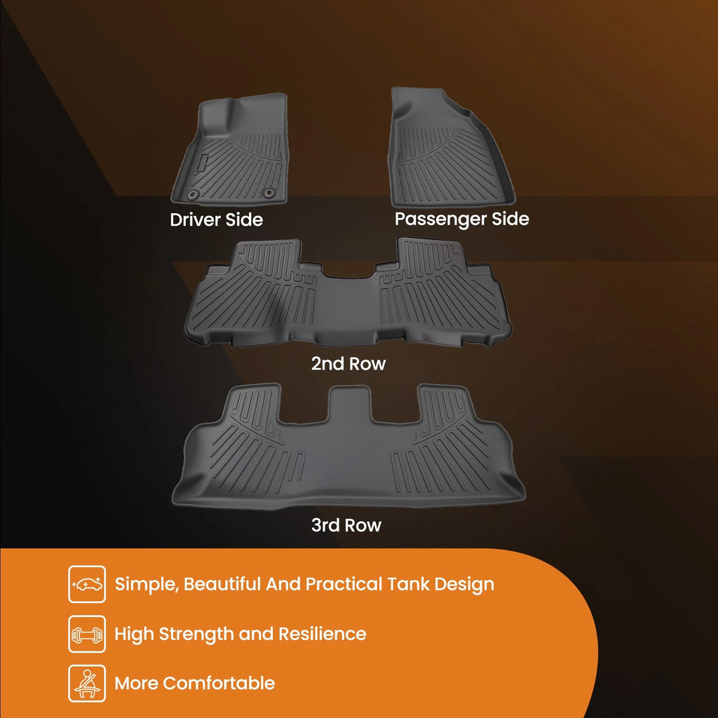 Anti-Slip Floor Mat for Toyota Highlander Hybrid (2014–2019) TPE