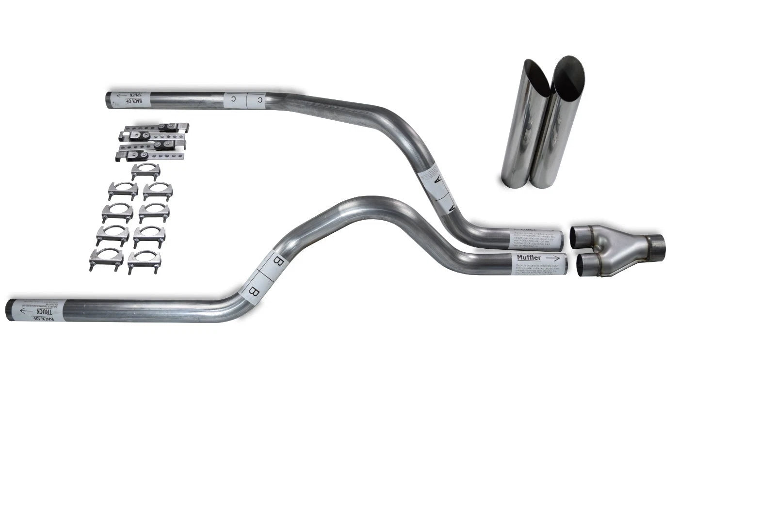 2.5" Dual Exhaust Kit with Y Pipe & Slash Tips for Dodge Dakota (1997–2005)