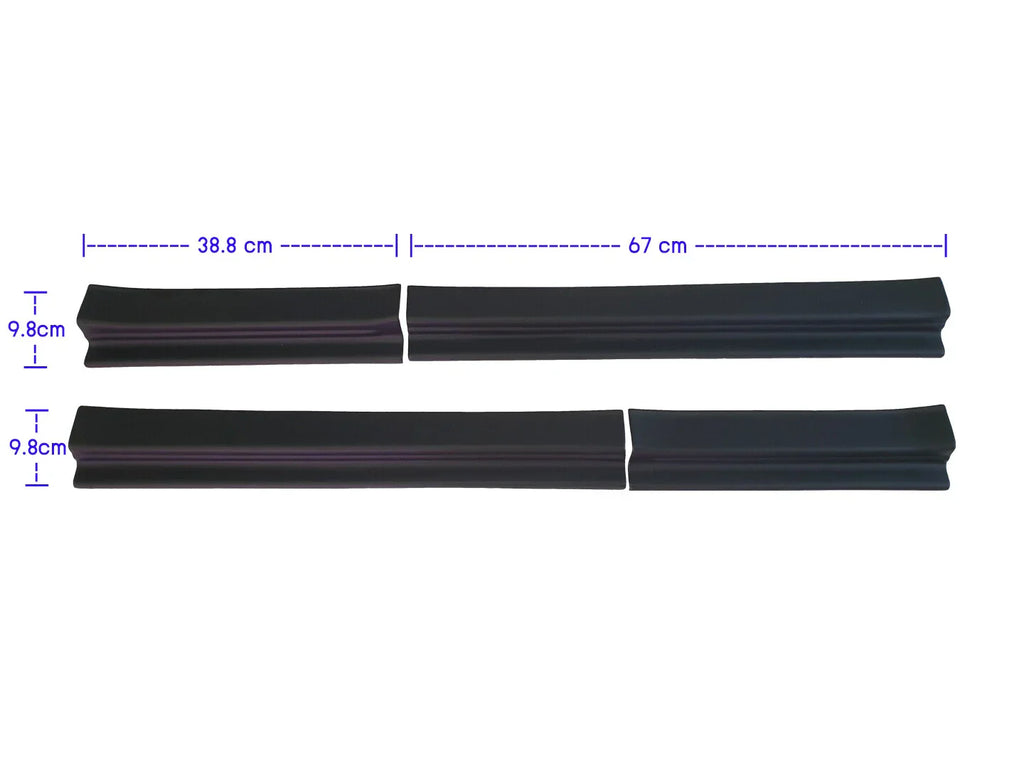 4 x Matte Black Sill Scuff Plates for Isuzu D-Max Crew Cab (2020-2022)
