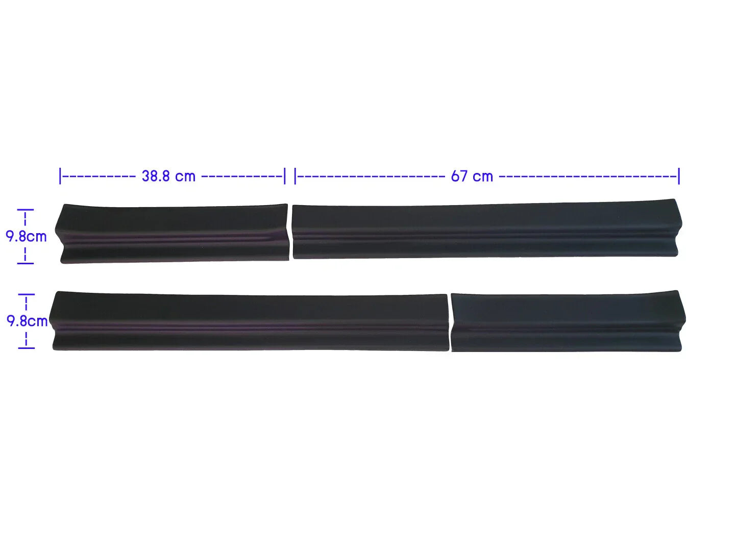 4 x Matte Black Sill Scuff Plates for Isuzu D-Max Crew Cab (2020-2022)